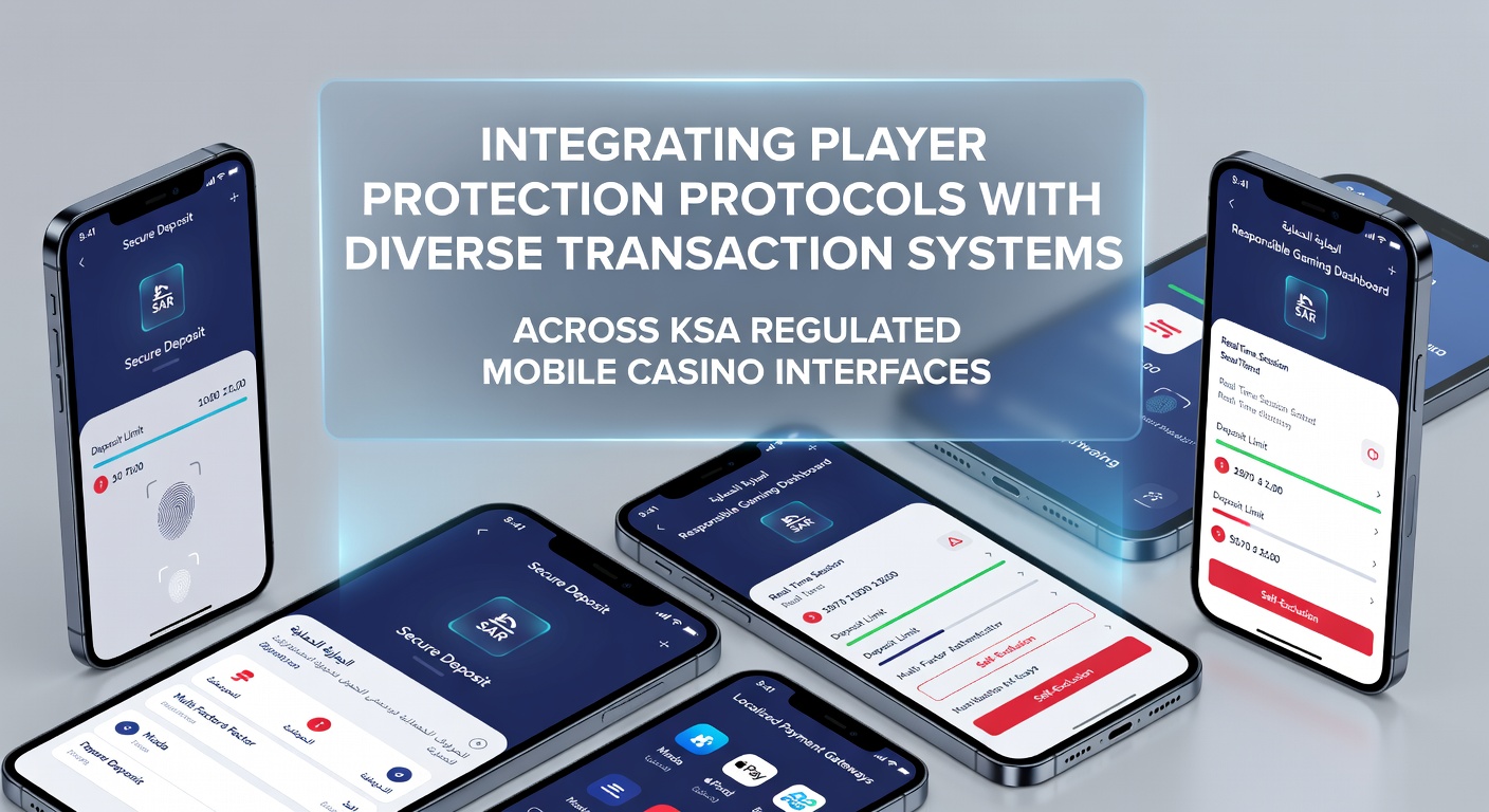 Mobiele casino interface met geïntegreerde beveiligingsprotocollen en transactiesystemen onder KSA-regulering