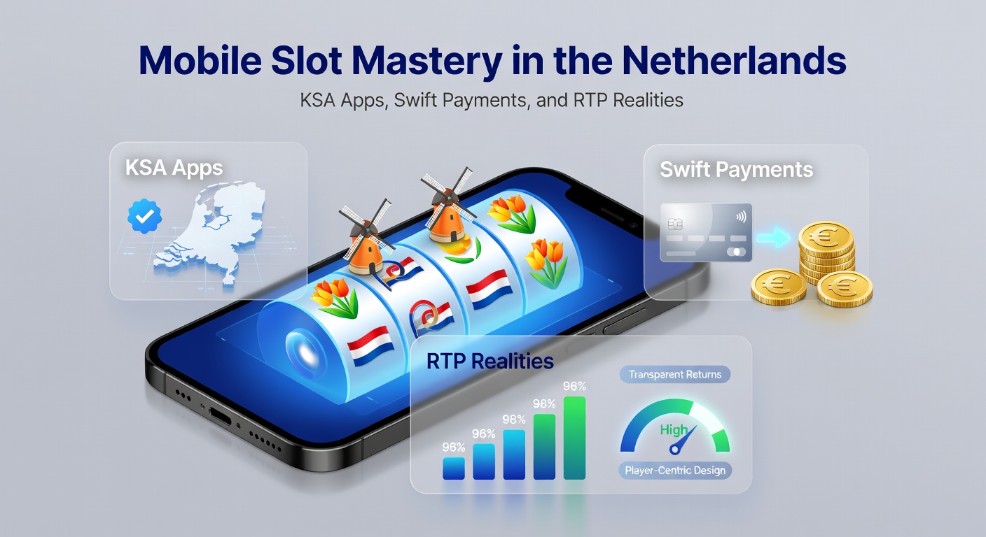 Smartphone met KSA-goedgekeurde mobiele slots app, tonen Nederlandse vlag en uitbetalingsicoontjes