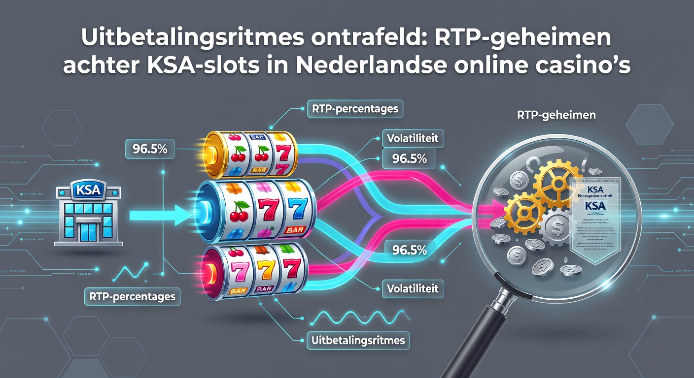 Schermafbeelding van een KSA-slot met RTP-display, volatiliteitsindicator en uitbetalingstabel, highlightend bonussen en ritmes